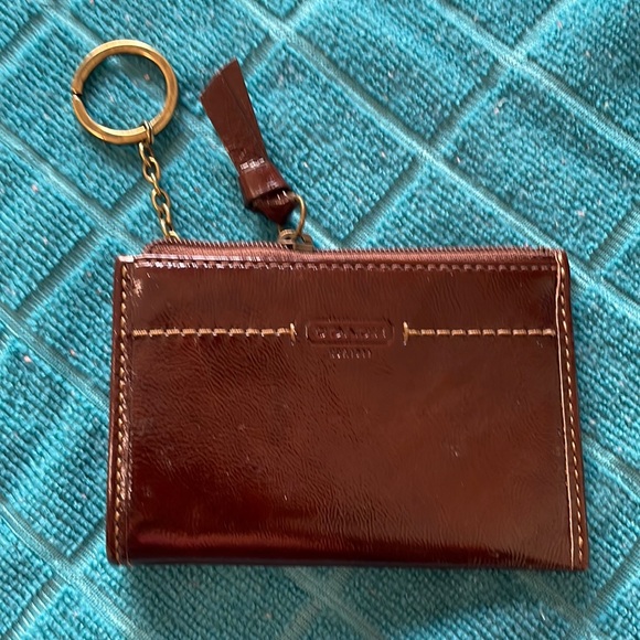 Coach Accessories - Coach card holder, 4 1/2”(L) x3”(H) Shiny Brown leather.